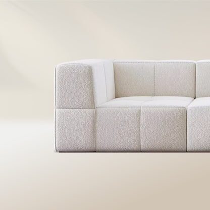 Cube Milk Sherpa Fleece Compressed Sofa