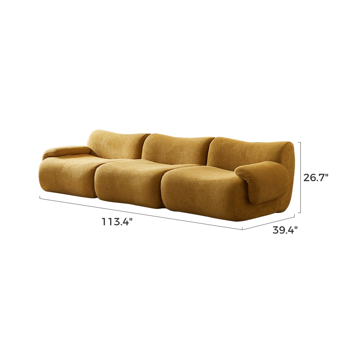 Marigold Sherpa Fleece Compressed Sofa
