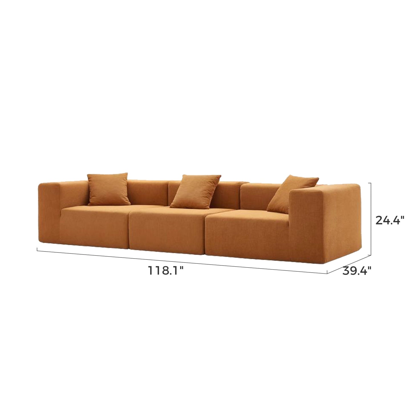 Golden Cube Curduroy Compressed Sofa