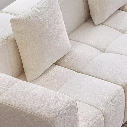 Cube Milk Sherpa Fleece Compressed Sofa