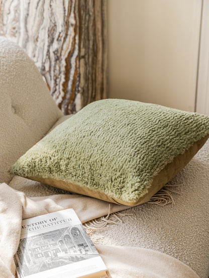 Green Plush Decorative Pillows