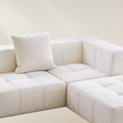 Cube Milk Sherpa Fleece Compressed Sofa