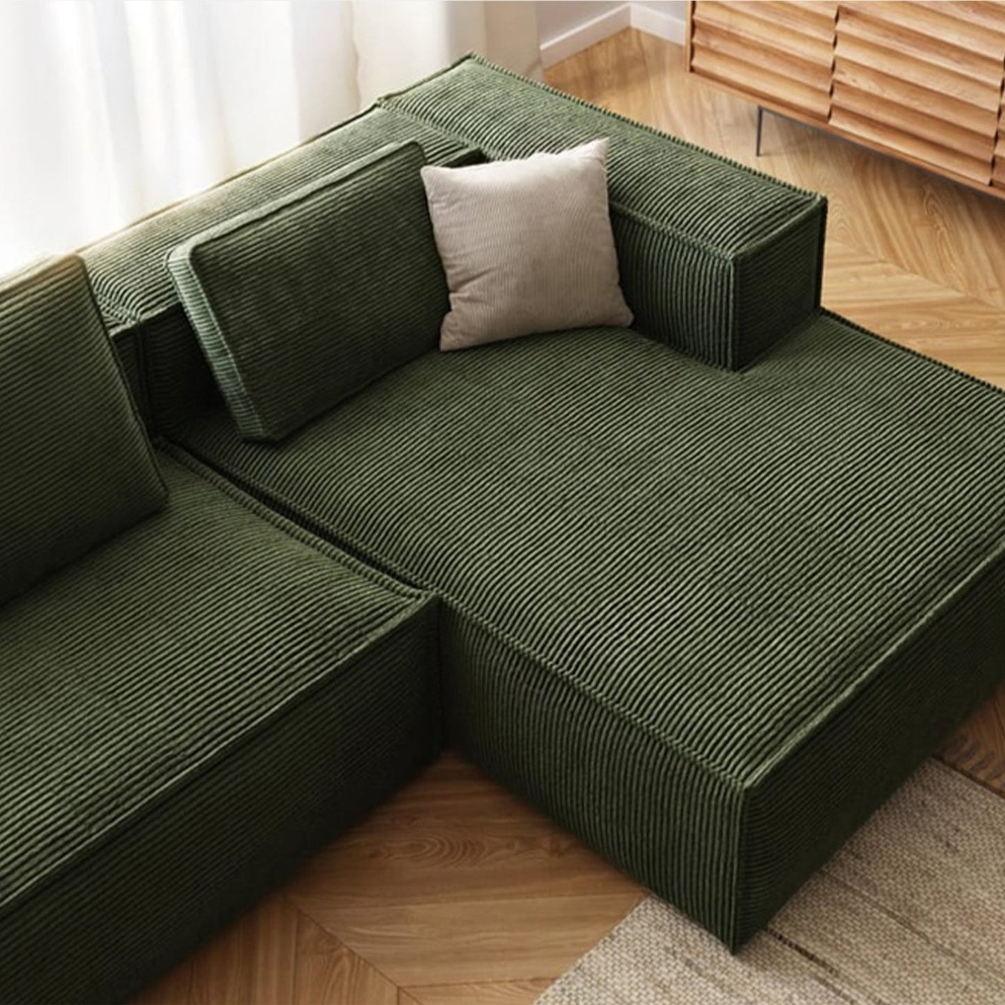 Forest Form Corduroy Compressed Sofa