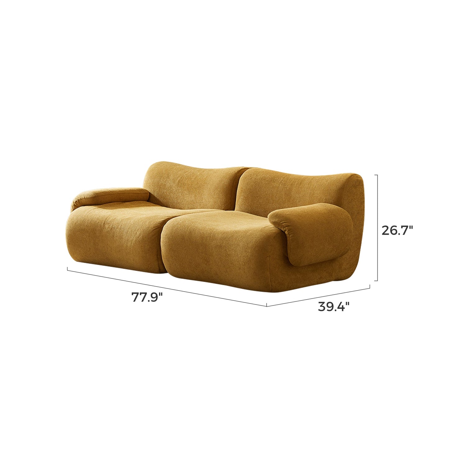 Marigold Sherpa Fleece Compressed Sofa