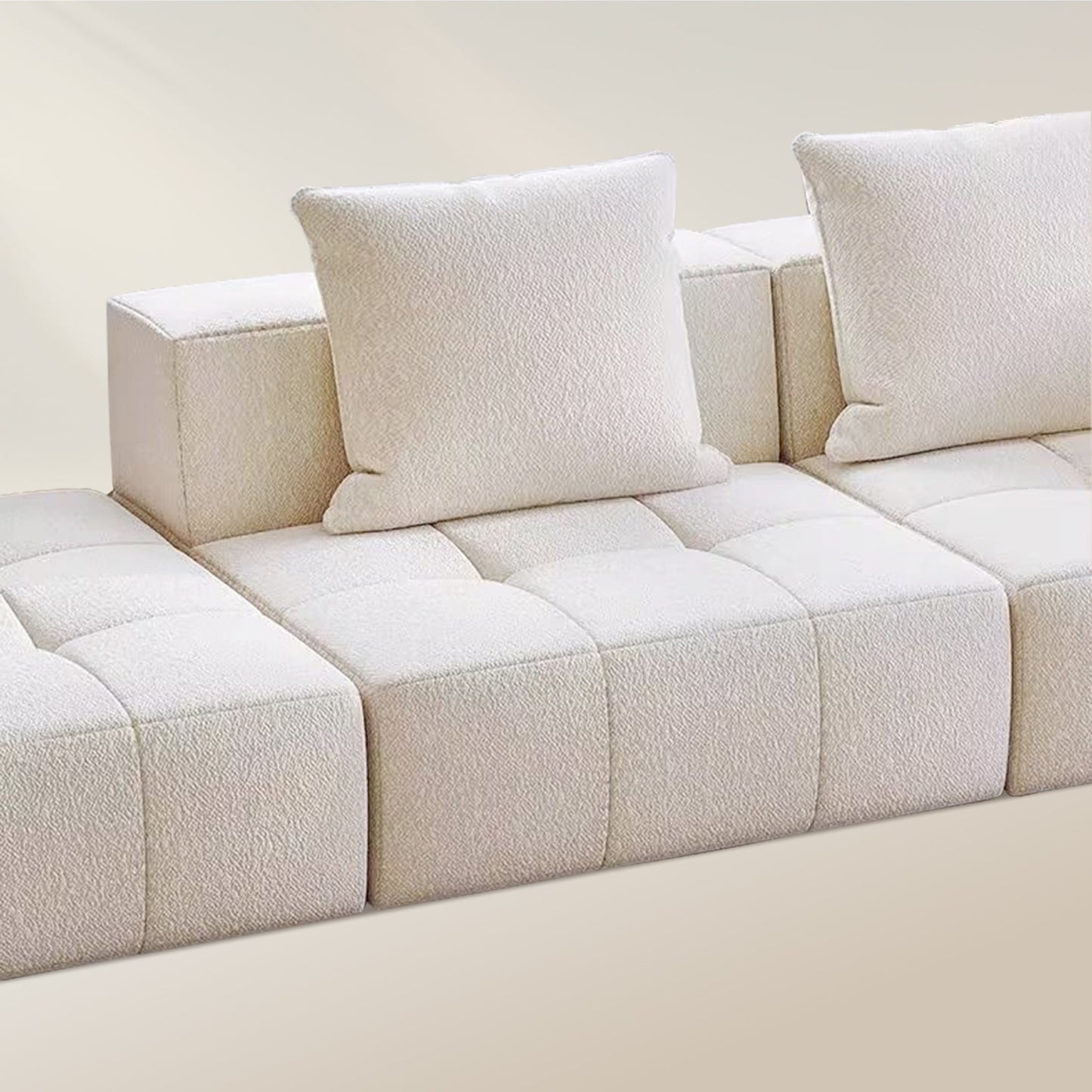 Cube Milk Sherpa Fleece Compressed Sofa