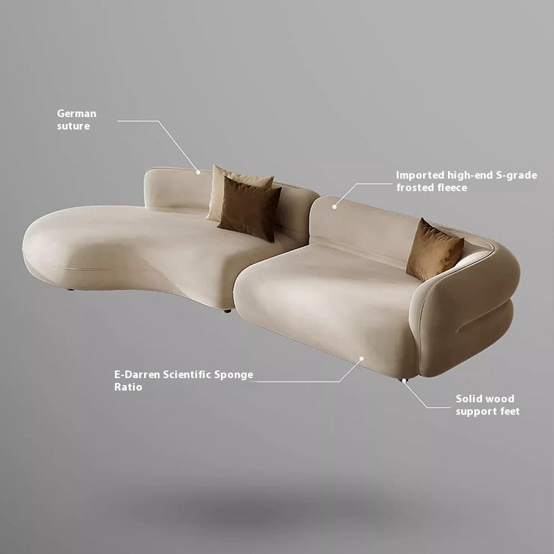 Matte Cloth Curved Sofa