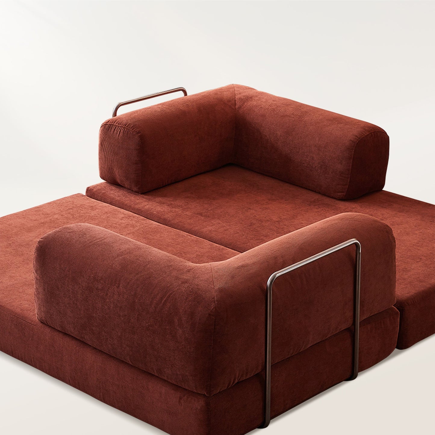 Burgundy Corduroy Sleeper Sofa Bed