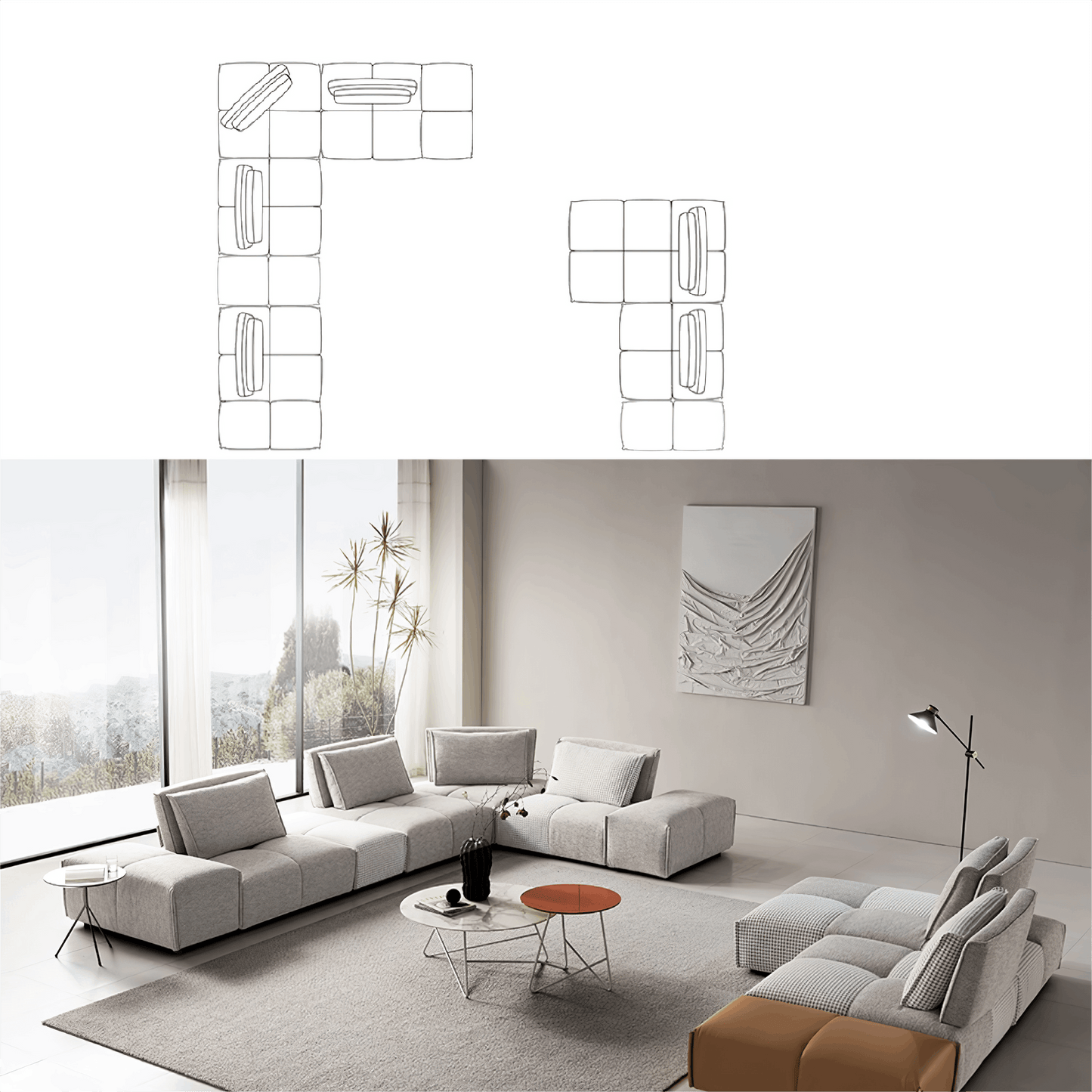 Classical Upholstered Modular Sectional