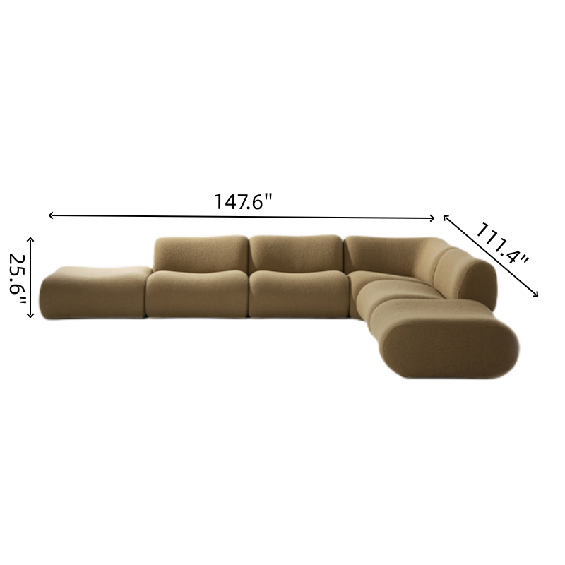 Curved Olive Modular Sectional Sofa