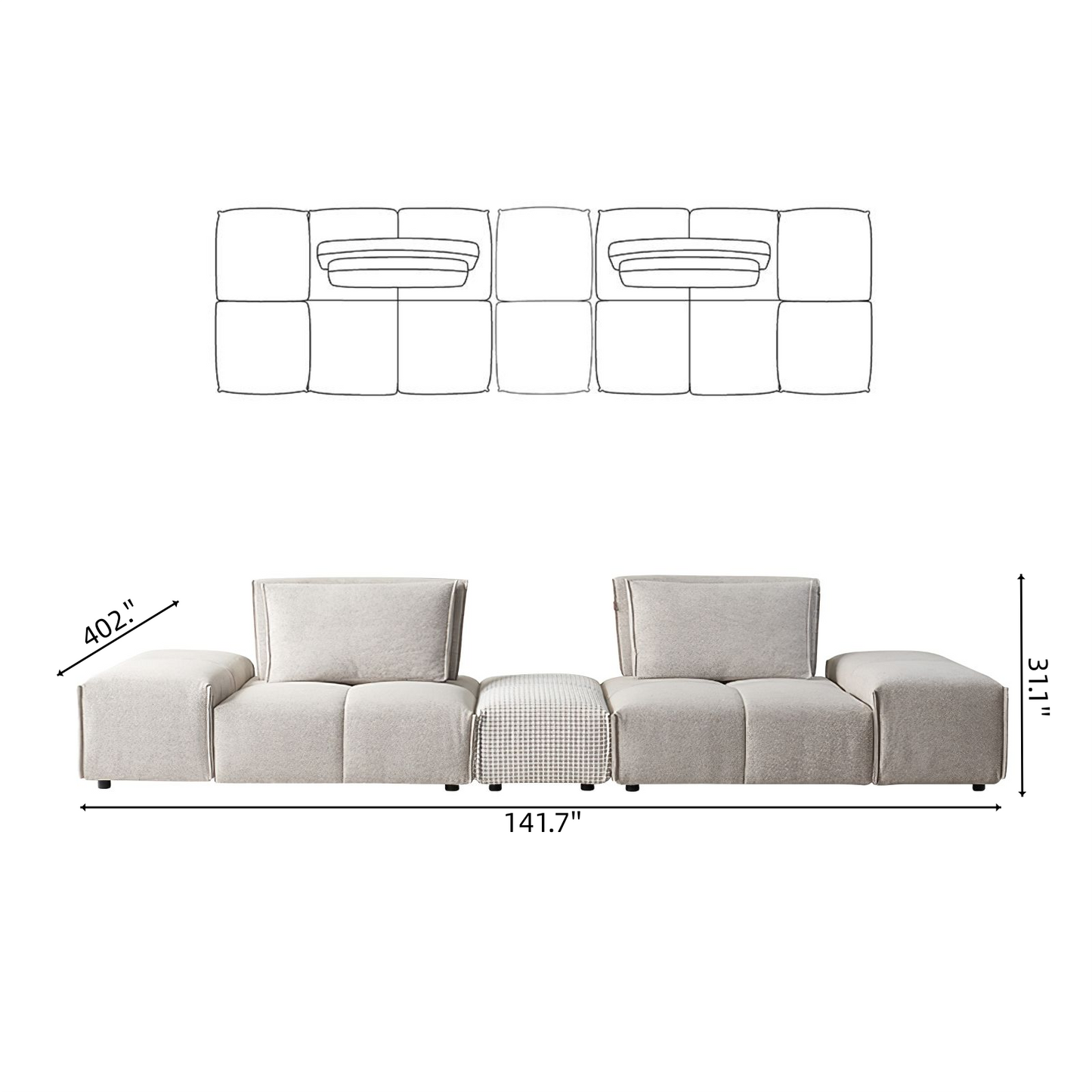 Classical Upholstered Modular Sectional