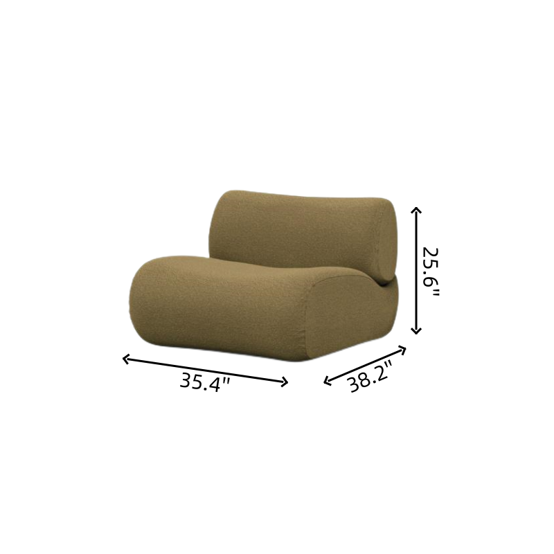 Curved Olive Modular Sectional Sofa