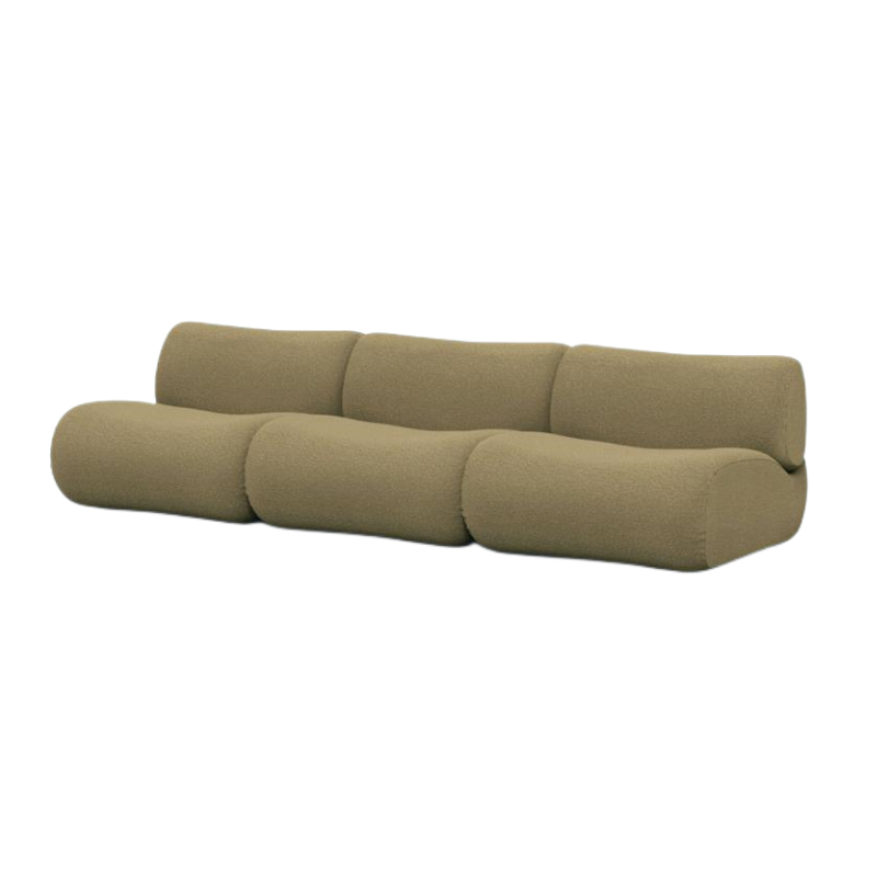 Curved Olive Modular Sectional Sofa