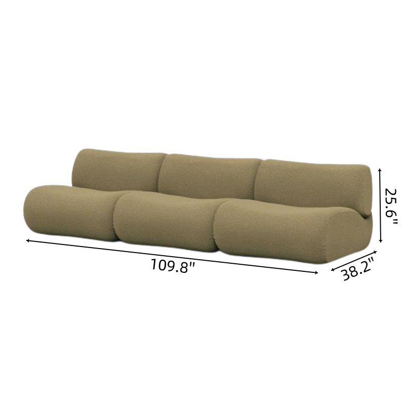 Curved Olive Modular Sectional Sofa