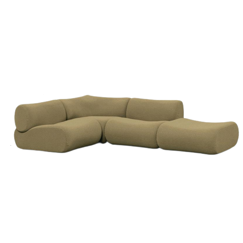 Curved Olive Modular Sectional Sofa