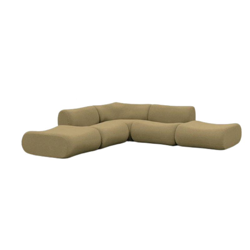 Curved Olive Modular Sectional Sofa